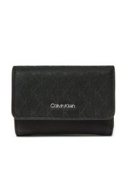 Calvin Klein Portfel Ck Must Small Trifold_Mono K60K612829 Czarny. Czarne portfele Calvin Klein, bez wzorów, ze skóry. Za 219.99 zł.