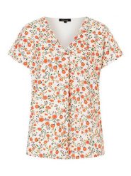 More & More Koszulka w kolorze biało-pomarańczowym rozmiar: 34. Białe bluzki More & More, s, bez wzorów, z wiskozy, klasyczne, bez kołnierzyka, bez ramiączek. Za 32.83 zł.