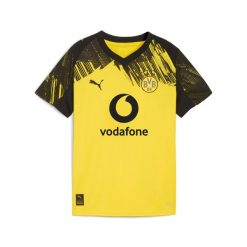 Młodzieżowa koszulka domowa Borussia Dortmund 25/26 PUMA. Czarna bluzki Puma, m, bez wzorów, młodzieżowe, bez kołnierzyka, bez ramiączek. Za 349.00 zł.