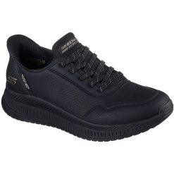 Buty sportowe damskie Skechers Bobs Squad 4 Key Look. Czarne obuwie sportowe Skechers, z gumy, bez zapięcia. Za 299.99 zł.