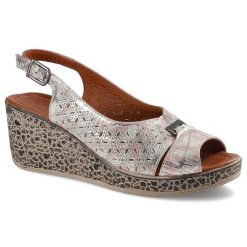 Kolorowe Sandały Lanqier Damskie Buty Na Lato. Sandały Lanqier, z aplikacjami, z nubiku, bez obcasa, na koturnie, bez zapięcia. Za 159.00 zł.
