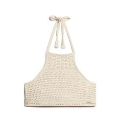 Krótka bluzka na ramiączkach z szydełka dla kobiet Superdry. Białe bielizna sportowa Superdry, bez wzorów, z koronki. Za 144.40 zł.