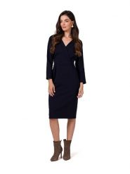 Be Wear Sukienka w kolorze granatowym rozmiar: XL. Niebieskie sukienki Be Wear, xl, bez wzorów, bez kołnierzyka, bez ramiączek, midi. Za 118.84 zł.