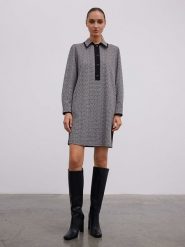 BGN Sukienka w kolorze czarno-szarym rozmiar: 38. Czarne sukienki BGN, na co dzień, bez wzorów, bez kołnierzyka, bez ramiączek, mini, proste. Za 148.96 zł.