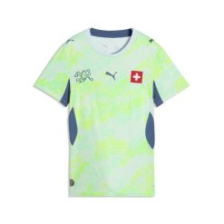 Damska koszulka wyjazdowa Szwajcaria 2026 PUMA. Niebieskie bluzki Puma, l, bez wzorów, sportowe, bez kołnierzyka, bez ramiączek. Za 429.00 zł.