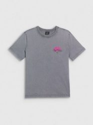 4F T-shirt relaxed z nadrukiem damski - szary XXL. Szare koszulki sportowe 4f, bez wzorów, z bawełny, bez ramiączek, trekkingowe. Za 79.99 zł.