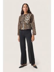 Soaked in Luxury Bluzka w kolorze biało-karmelowo-czarnym rozmiar: XL. Brązowe bluzki Soaked in Luxury, xl, bez wzorów, bez kołnierzyka, bez ramiączek. Za 130.99 zł.