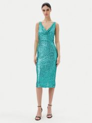 Rinascimento Sukienka koktajlowa CFC0123778003 Zielony Regular Fit. Zielone sukienki Rinascimento, l, bez wzorów, z syntetyku, wizytowe, bez kołnierzyka, bez ramiączek. Za 309.99 zł.