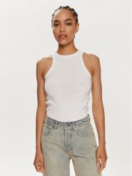 Hugo Top Styl The Plain 50515651 Biały Slim Fit. Białe topy Hugo, s, bez wzorów, z bawełny, bez kołnierzyka, bez ramiączek. Za 129.99 zł.