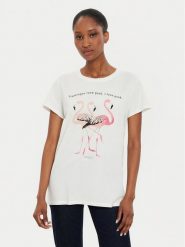 ViCOLO T-Shirt RB0910 Écru Regular Fit. T-shirty ViCOLO, s, bez wzorów, z bawełny, bez kołnierzyka, bez ramiączek. Za 109.99 zł.