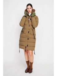 ASSUILI Płaszcz pikowany w kolorze jasnobrązowym rozmiar: 34. Brązowe płaszcze Assuili, bez wzorów, bez kaptura. Za 348.90 zł.