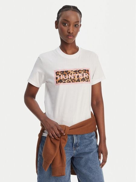 Hunter T-Shirt Essentials HARW0011261 Biały Regular Fit. Białe t-shirty Hunter, s, bez wzorów, z bawełny, bez kołnierzyka, bez ramiączek. Za 64.99 zł.