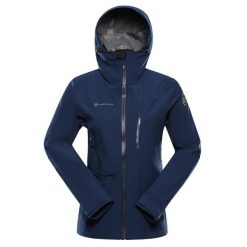 Kurtka damska trekkingowa wodoodporna Alpine Pro Zarra 2. Niebieskie kurtki sportowe Alpine Pro, bez wzorów, z hardshellu, bez kaptura, trekkingowe. Za 899.00 zł.