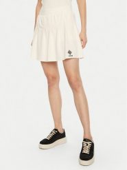 Guess Spódnica mini V5RD00 KCOK1 Biały Regular Fit. Białe spódnice Guess, xl, z aplikacjami, z bawełny, mini. Za 199.50 zł.