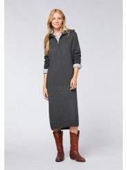 Polo Sylt Sukienka dzianinowa w kolorze antracytowym rozmiar: XL. Czarne sukienki Polo Sylt, na co dzień, xl, bez wzorów, z dzianiny, bez kołnierzyka, bez ramiączek, midi, proste. Za 122.67 zł.