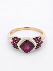 DIAMANTA Złoty pierścionek "Yassmine" z diamentami rozmiar: 56. Żółte pierścionki DIAMANTA, z diamentem, złote. Za 2,870.99 zł.