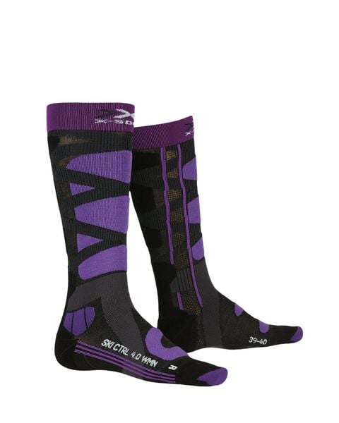 Skarpety X-SOCKS SKI CONTROL WMN 4.0. Czarne skarpety X Socks, bez wzorów, z materiału. Za 145.45 zł.