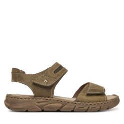 Sandały Josef Seibel. Brązowe sandały Josef Seibel, bez wzorów, bez obcasa, na płaskiej podeszwie, bez zapięcia. Za 419.99 zł.