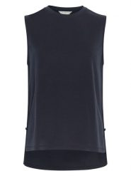 MOSS COPENHAGEN Bluzka "Nika" w kolorze granatowym rozmiar: XS/S. Niebieskie bluzki Moss Copenhagen, s, bez wzorów, bez kołnierzyka, bez ramiączek. Za 100.52 zł.