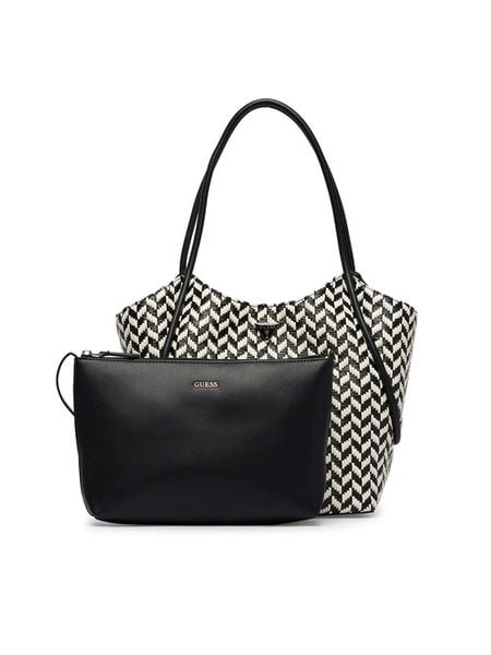 Guess Torebka Tessi HWWG76 91230 Czarny. Czarne shopper Guess, z aplikacjami, ze skóry, bez dodatków. Za 431.99 zł.