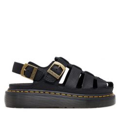 Sandały Dr. Martens. Czarne sandały Dr. Martens, bez wzorów, bez obcasa, na płaskiej podeszwie, bez zapięcia. Za 849.99 zł.