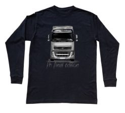 Volvo FH — bluzka z długim rękawem (Rozmiar: 5 - 6 lat; Kolor koszulki: czarny; Rodzaj nadruku: Volvo FH). Czarne bluzki nikiniki, s, bez wzorów, z bawełny, bez kołnierzyka, bez ramiączek. Za 79.00 zł.