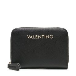 Mały Portfel Damski Valentino. Czarne portfele Valentino, bez wzorów. Za 179.99 zł.