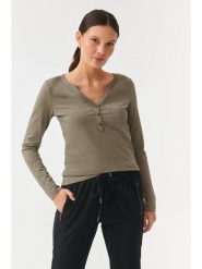 TATUUM Bluzka w kolorze khaki rozmiar: S. Brązowe bluzki Tatuum, s, bez wzorów, bez kołnierzyka, bez ramiączek. Za 130.19 zł.