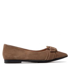 Baleriny Caprice. Brązowe baleriny Caprice, bez wzorów, bez obcasa. Za 319.99 zł.
