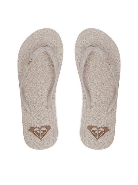 Roxy Japonki CEOWB-SS25-3C021 Beżowy. Brązowe klapki Roxy, bez wzorów, z syntetyku, bez obcasa. Za 69.99 zł.