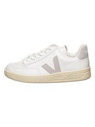 Veja Skórzane sneakersy "V 12" w kolorze biało-szarym rozmiar: 41. Białe trampki Veja, bez wzorów, bez zapięcia. Za 404.10 zł.