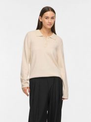 Vila Sweter "Ril" w kolorze kremowym rozmiar: XL. Brązowe swetry Vila, xl, bez wzorów, bez ramiączek. Za 129.95 zł.