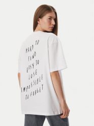 Karl Lagerfeld Jeans T-Shirt B4W17076 Biały Relaxed Fit. Białe t-shirty Karl Lagerfeld Jeans, xs, bez wzorów, z bawełny, bez kołnierzyka, bez ramiączek. Za 299.99 zł.