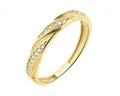 Złoty pierścionek z cyrkoniami. Żółte pierścionki Apart, z cyrkonią, złote. Za 1,339.00 zł.