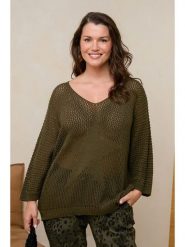 Curvy Lady Sweter w kolorze khaki rozmiar: 48/50. Brązowe swetry Curvy Lady, bez wzorów, ze splotem, bez ramiączek. Za 156.24 zł.