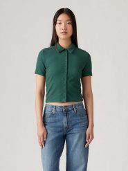 Levi's Koszulka polo w kolorze zielonym rozmiar: M. Zielone koszulki polo Levi's®, m, bez wzorów, bez kołnierzyka, bez ramiączek. Za 100.75 zł.