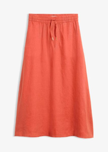 Spódnica maxi z czystego lnu. Brązowe spódnice bonprix, bez wzorów, maxi. Za 249.99 zł.