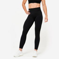 Legginsy fitness damskie Domyos Push Up. Czarne legginsy DOMYOS, l, bez wzorów, z elastanu. Za 119.99 zł.
