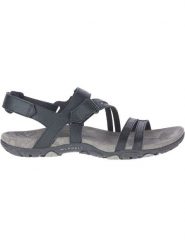 Merrell Skórzane sandały "Sandspur Rose Convert" w kolorze czarnym rozmiar: 42. Czarne sandały Merrell, bez wzorów, klasyczne, z otwartym noskiem, bez obcasa, bez zapięcia. Za 281.76 zł.