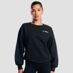 Bluza damska fitness oversize czarna Base. Czarne bluzy GYMBEAM, m, bez wzorów, z bawełny, bez kaptura. Za 127.90 zł.