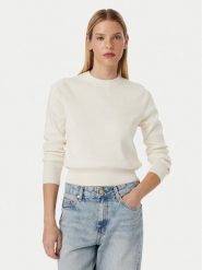 Tommy Hilfiger Sweter Full WW0WW52298 Kremowy Regular Fit. Białe swetry TOMMY HILFIGER, l, bez wzorów, z bawełny, bez ramiączek. Za 529.99 zł.