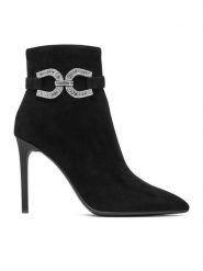 Eva Minge Botki EO-ELENA-E327-20B-R019 Czarny. Czarne botki Eva Minge, bez wzorów, ze skóry, bez obcasa, na szpilce, bez zapięcia. Za 429.99 zł.