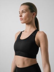 4F Biustonosz treningowy z niskim wsparciem damski XS. Czarne bielizna sportowa 4f, xs, bez wzorów. W wyprzedaży za 39.99 zł.