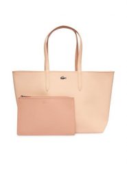 Lacoste Torebka Anna NF2142AA Różowy. Czerwone shopper Lacoste, bez wzorów, ze skóry, bez dodatków. Za 599.99 zł.