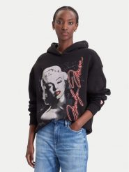Guess Bluza W6BQ18 K6664 Czarny Oversize. Czarne bluzy Guess, xs, z aplikacjami, z bawełny, bez kaptura. Za 524.99 zł.