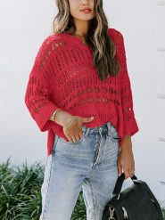 Milan Kiss Sweter w kolorze czerwonym rozmiar: S. Różowe swetry Milan Kiss, s, bez wzorów, z bawełny, bez ramiączek. Za 103.40 zł.