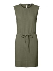 Pieces Sukienka w kolorze khaki rozmiar: L. Brązowe sukienki Pieces, na co dzień, l, bez wzorów, z tkaniny, bez kołnierzyka, bez ramiączek, mini, proste. Za 127.35 zł.