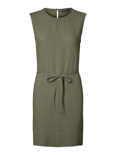 Pieces Sukienka "Pcvinsty" w kolorze khaki rozmiar: M. Brązowe sukienki Pieces, na co dzień, m, bez wzorów, z tkaniny, bez kołnierzyka, bez ramiączek, mini, proste. Za 149.95 zł.