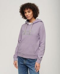 Bluza z kapturem z metalicznym logo Venue. Czerwone bluzy Superdry, bez wzorów, z bawełny, z kapturem. Za 369.70 zł.