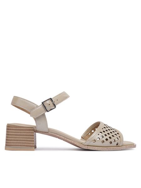 Caprice Sandały 9-28205-46 Szary. Szare sandały Caprice, bez wzorów, ze skóry, bez obcasa, na słupku, bez zapięcia. Za 228.99 zł.
